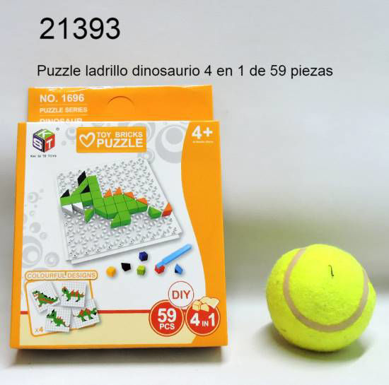 Imagen de PUZZLE LADRILLO 4 EN 1 59PZAS DINO 9.24